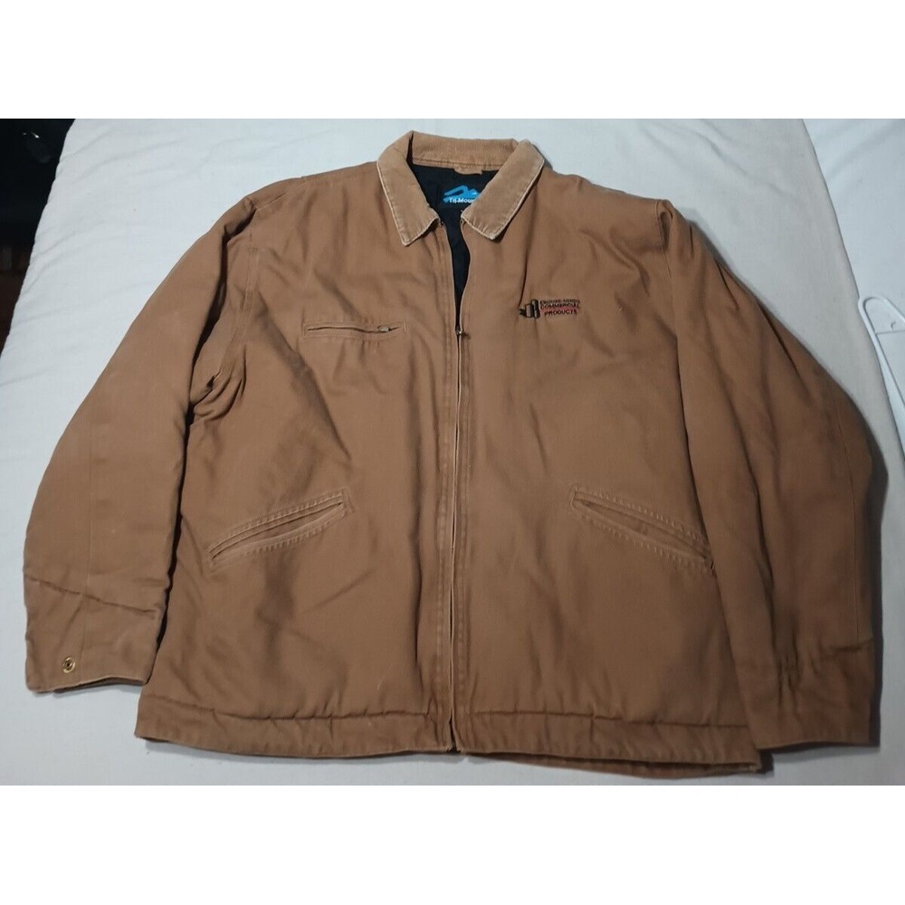 VINTAGE Detroit Jacket Men 2XL Brown Tan Canvas Quilted Lined Workwear Style Y2K